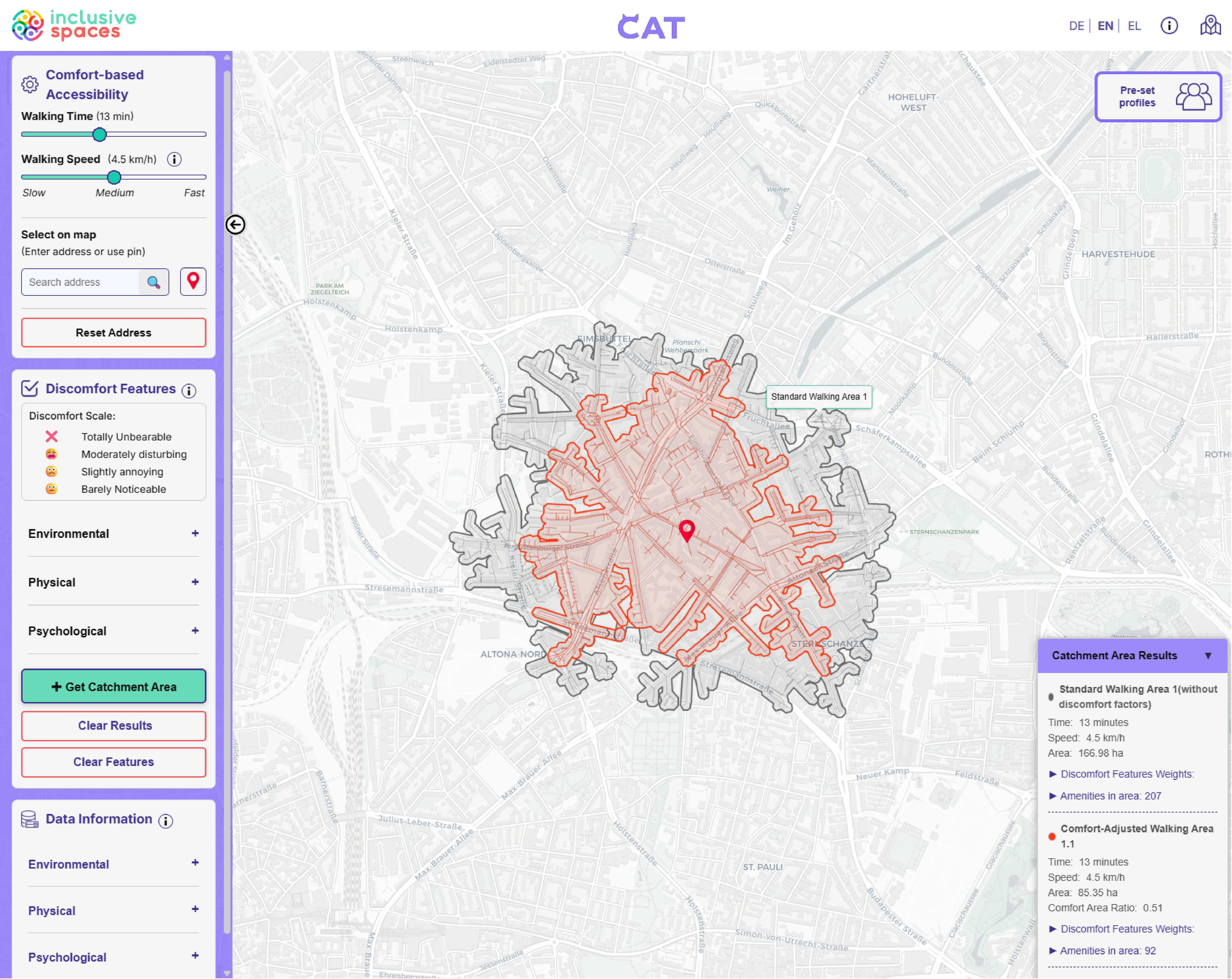 Main page of the CAT interface
